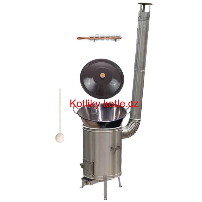 Zabijačkový nerezový kotel 80 L + nerezová kotlina 56 cm