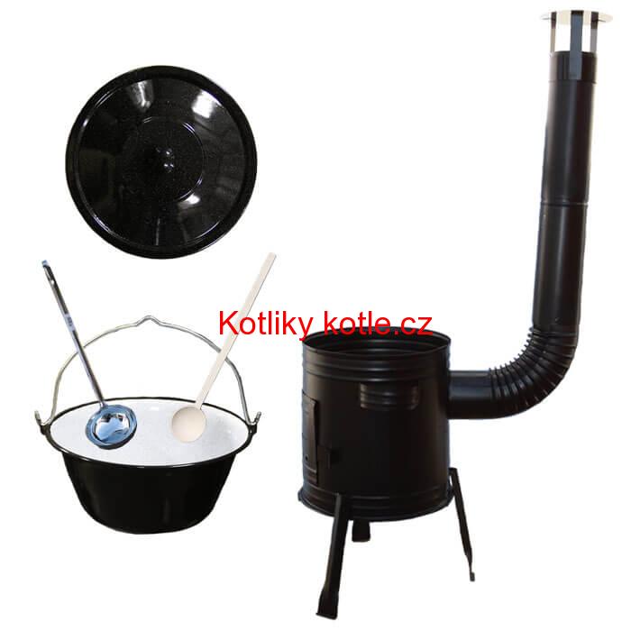 Smaltovaný kotlík 16 L (1,2 mm) + kovová kotlina 39 CLASSIC (KOV)