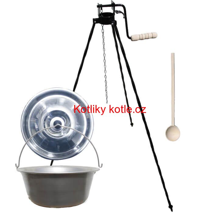 Nerezový kotlík 10 L (1,5 mm) + stojan s kladkou VAR