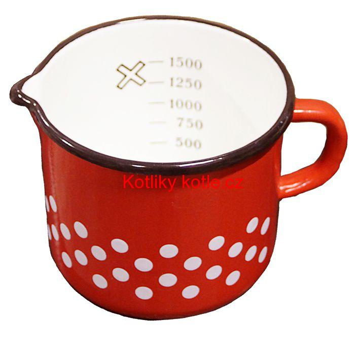 Smaltovaný hrnek 1,5 L (tečky)