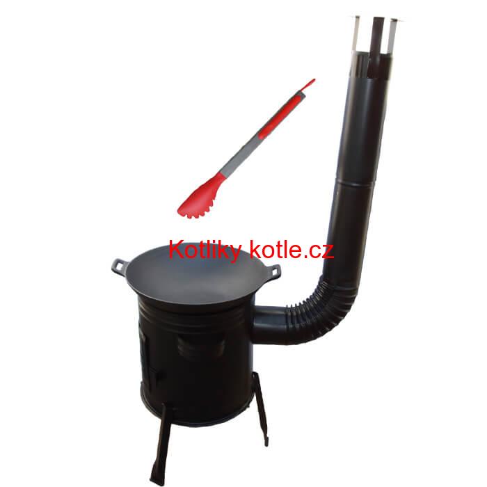 Litinový wok 36 cm + kotlina 31 cm a obracečka WOK AZIA