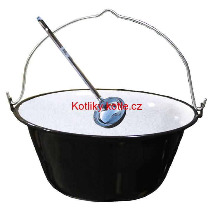 Smaltovaný kotlík 25 L + nerezová naběračka