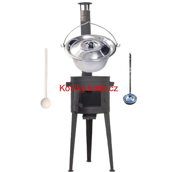 Nerezový kotlík 15 L (1,2 mm) + vysoká žáruvzdorná kotlina 36 PLUS 600 