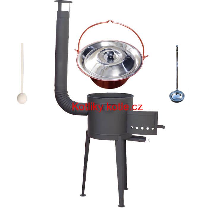 Měděný kotlík 20 L + vysoká žáruvzdorná kotlina 42 PLUS 600 