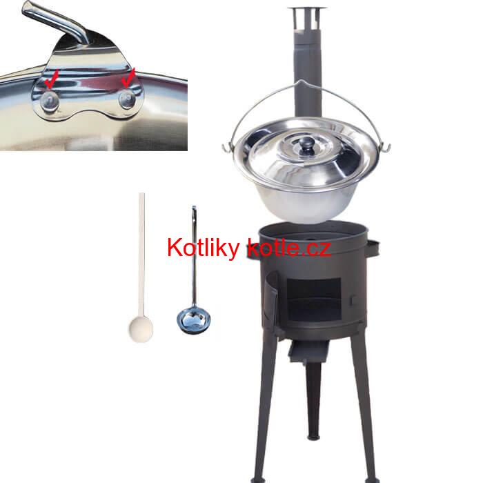 Nerezový kotlík 30 L  (0,8 mm) + vysoká žáruvzdorná kotlina 45 PLUS 600 