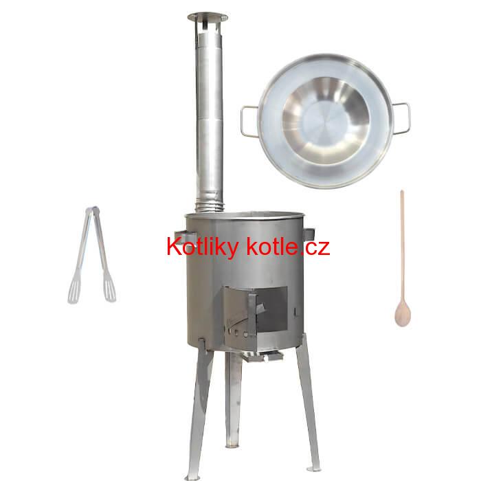 Nerezová pánev na grilování + nerezová kotlina 36 cm