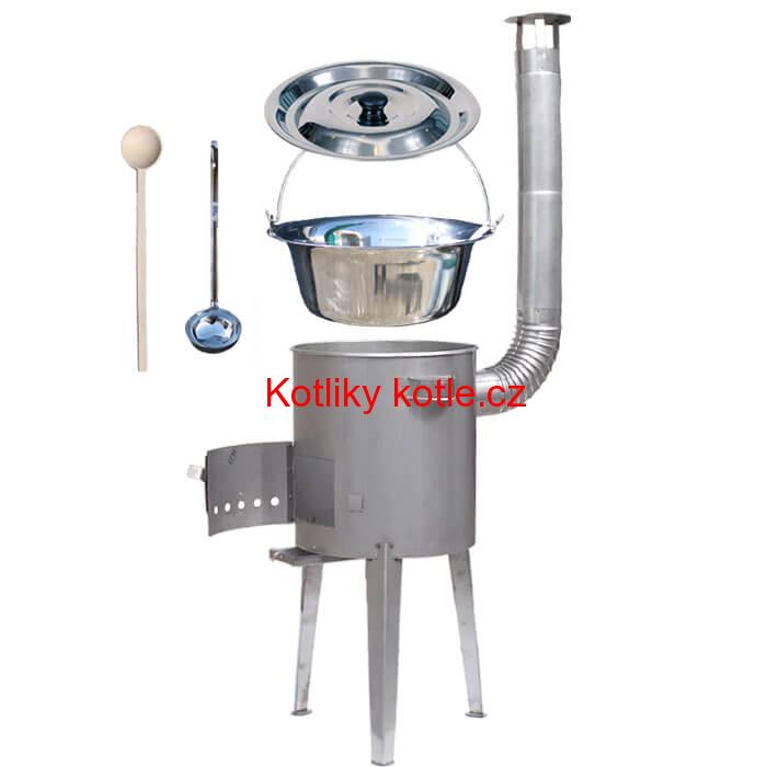 Nerezový kotlík 15 L (1,2 mm) + nerezová kotlina 36 cm LUXUS