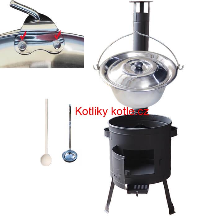 Nerezový kotlík 30 L (0,8 mm) s nýty + žáruvzdorná kotlina 45 PLUS 600