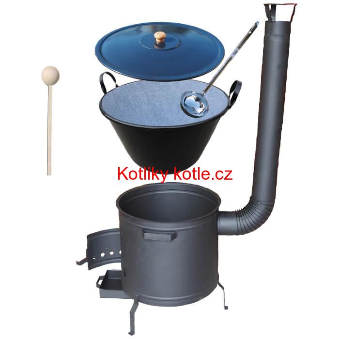 Smaltovaný kotel 80 L + žáruvzdorná kotlina 60 cm PLUS 600