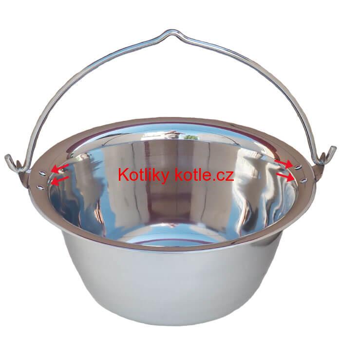 Nerezový kotlík 15 L (0,8 mm) s nýty
