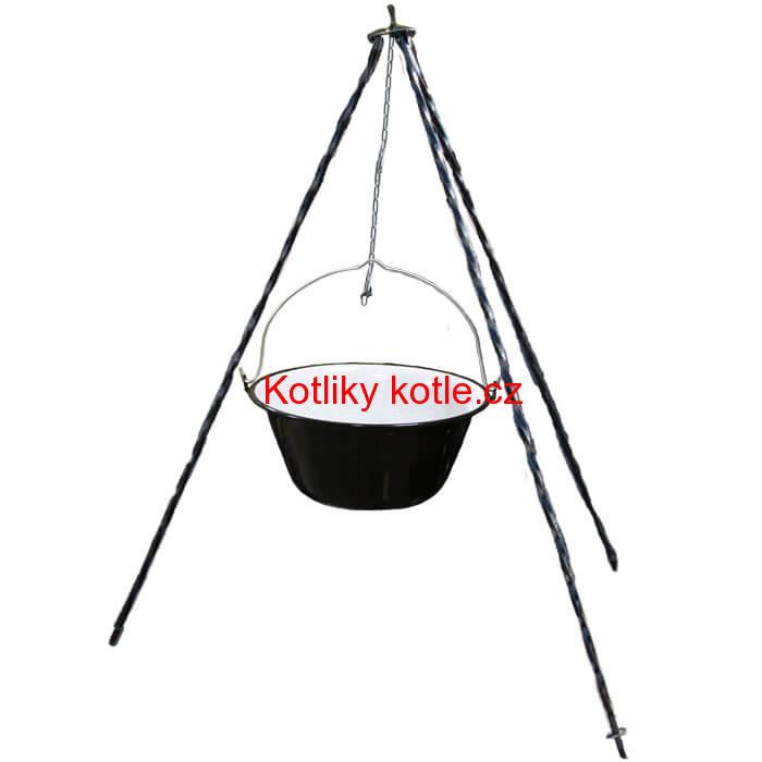 Smaltovaný kotlík 25 L + trojnožka 1,2 m