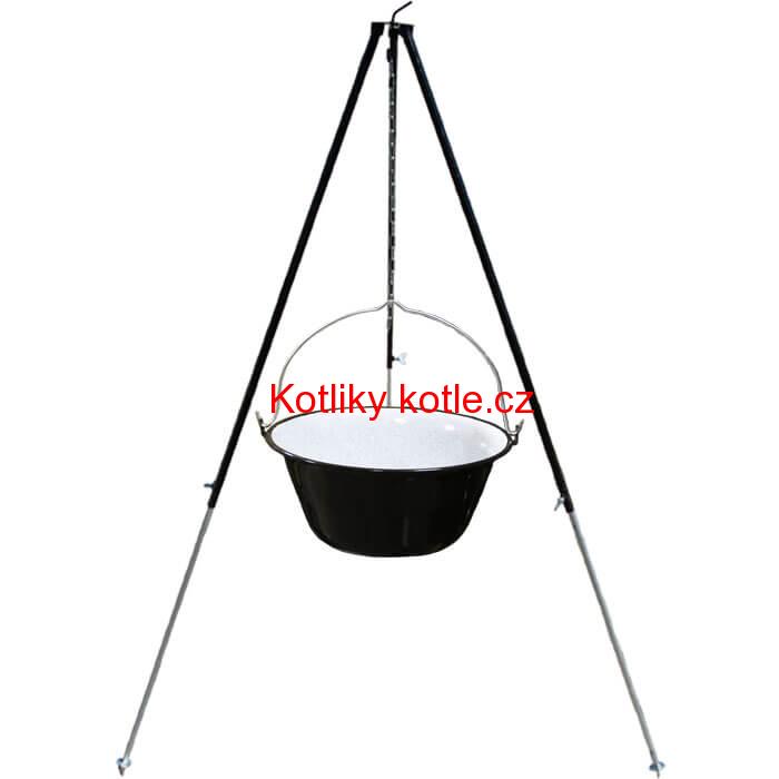 Smaltovaný kotlík 30 L + teleskopicka trojnožka 1,7 m