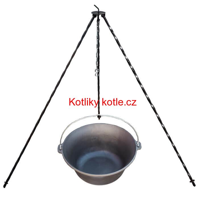 Litinový kotlík 10,8 L + trojnožka 1,2 m