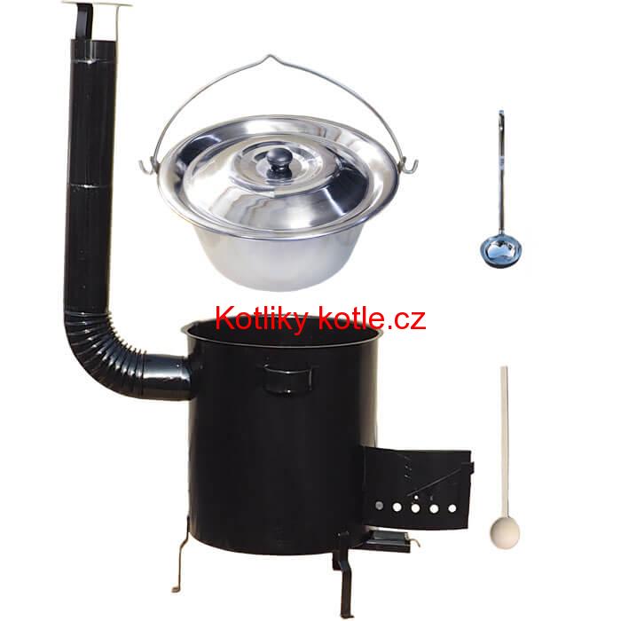 Nerezový kotlík 30 L (1,2 mm) + hrubostěnná (1,5 mm) kovová kotlina 45 STRONG