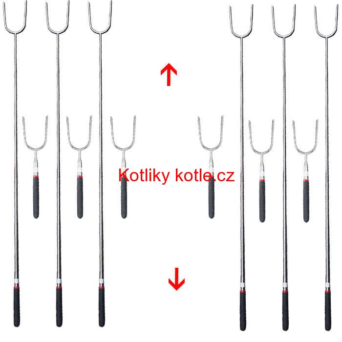 Vidličky na opékání 24,5 cm - 84,5 cm - teleskopické 12 ks