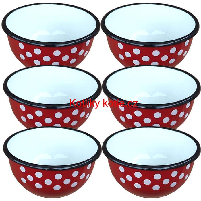 Souprava smaltovaných misek 12 cm 6 ks