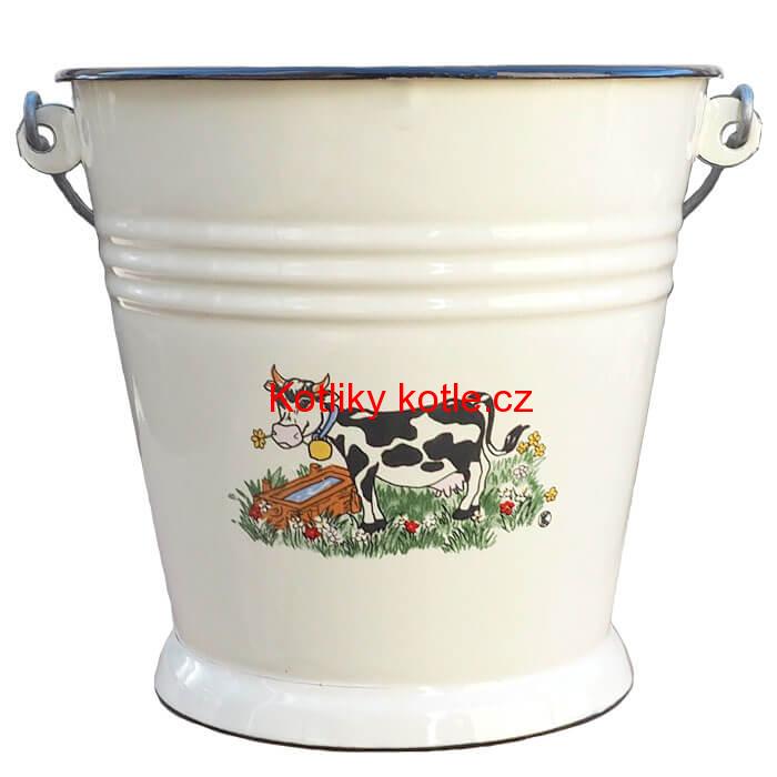 Smaltované vědro 5 L DECOR Kravička