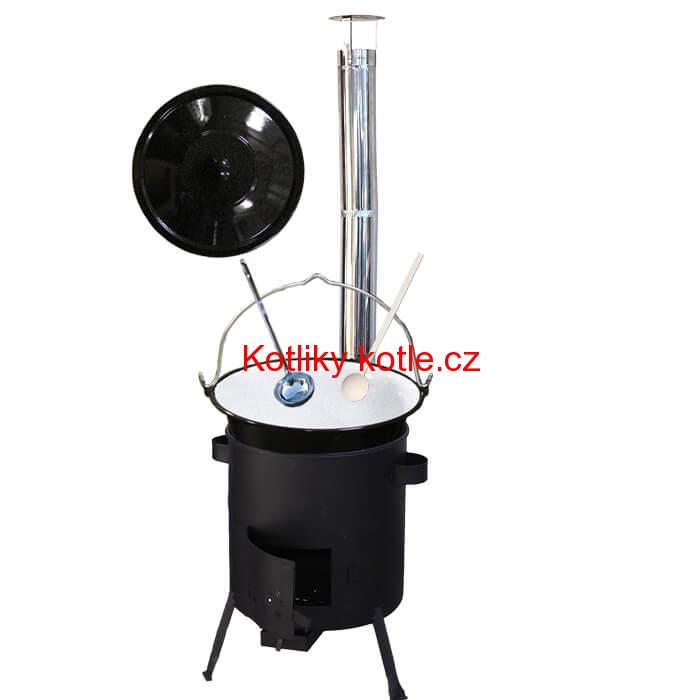 Smaltovaný kotlík 30 L + žáruvzdorná kotlina (1 mm) 42 PLUS 600