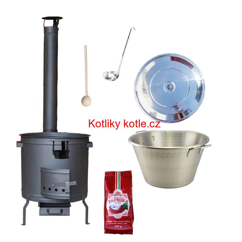 Nerezový kotel 70 L + žáruvzdorná kotlina 56 cm PLUS 600+ Sladká paprika GURMÁN 250 g BIG PARTY