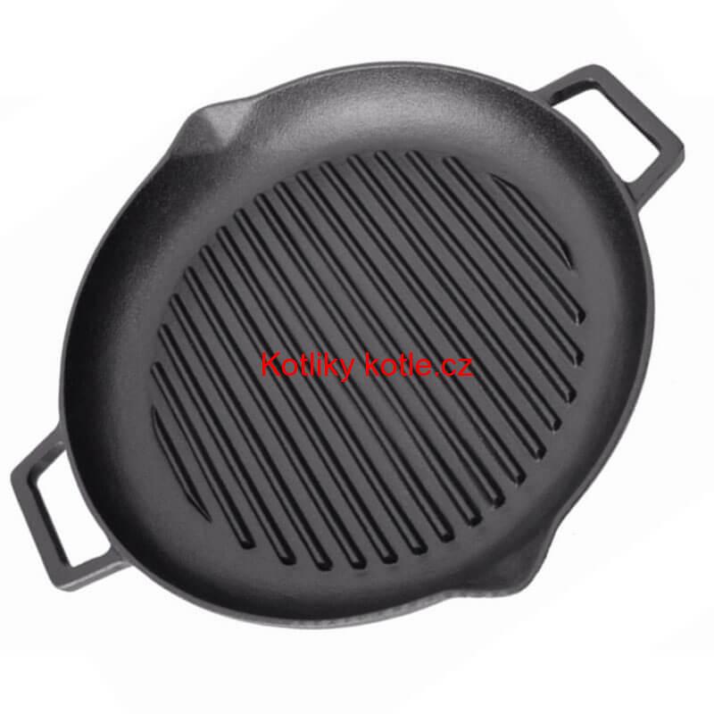 Litinová pánev na grilování 31 cm s výlevkou BBQ