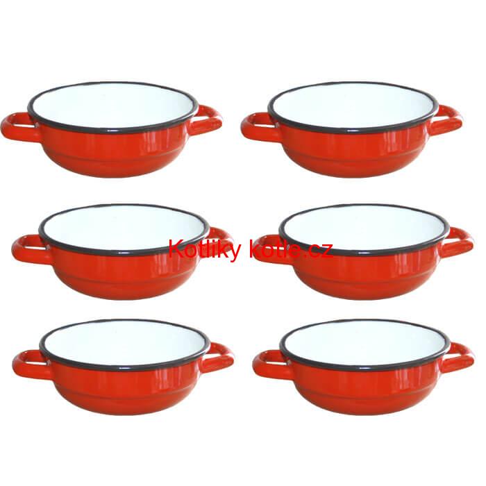 Souprava smaltovaných selských misek 18 cm 6 ks