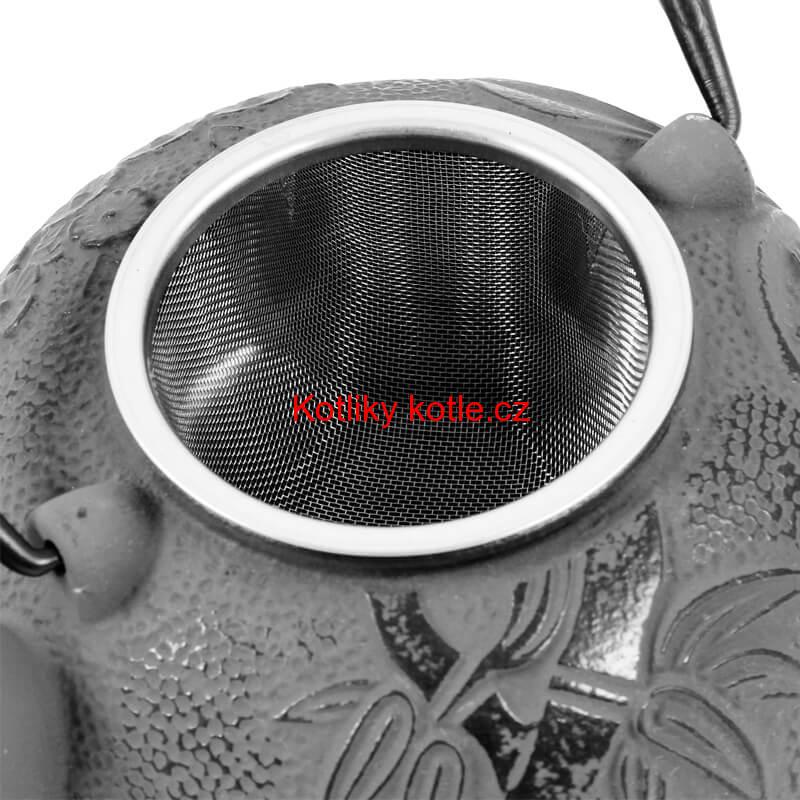 Litinový čajník 600 ml šedý