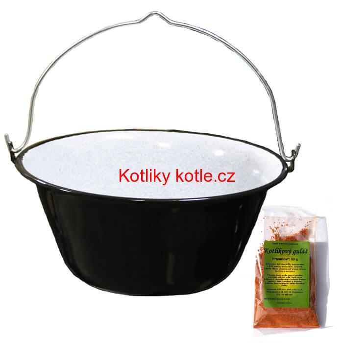 Smaltovaný kotlík 20 L + koření na kotlíkový guláš 50 g