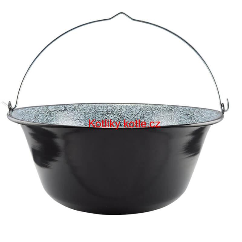 Smaltovaný kotlík 16 L + nerezová kotlina 39 INOX + misky 12 ks