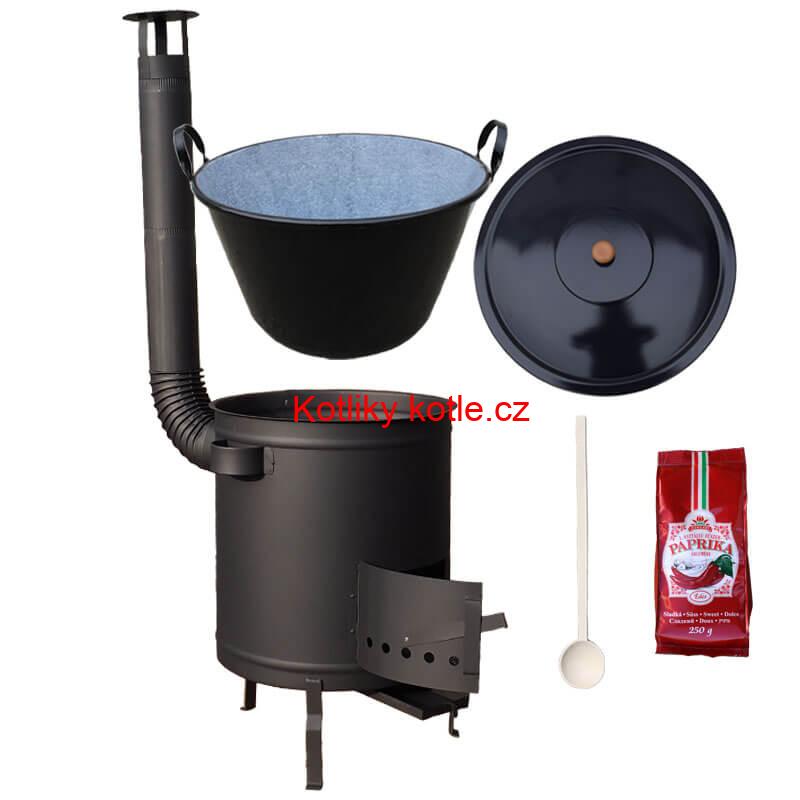 Smaltovaný kotel 70 L + silná kovová kotlina 53 cm (1,5 mm) STRONG PLUS 600 + sladká paprika 250 g