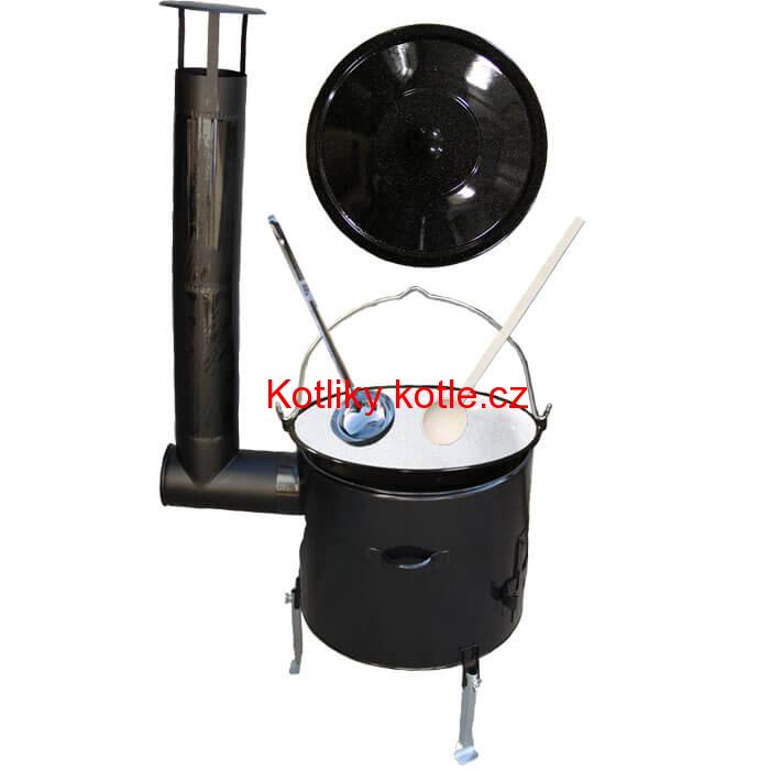 Smaltovaný kotlík 10 L + smaltovaná kotlina 31 Easy party