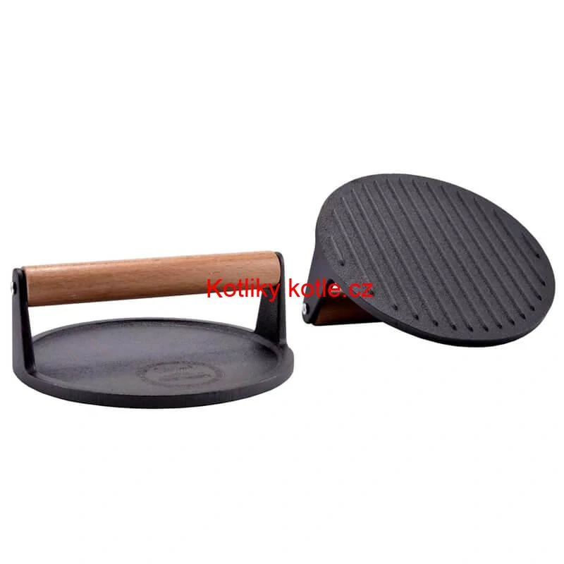 Litinový lis na maso 18 cm kulatý HAMBURGER