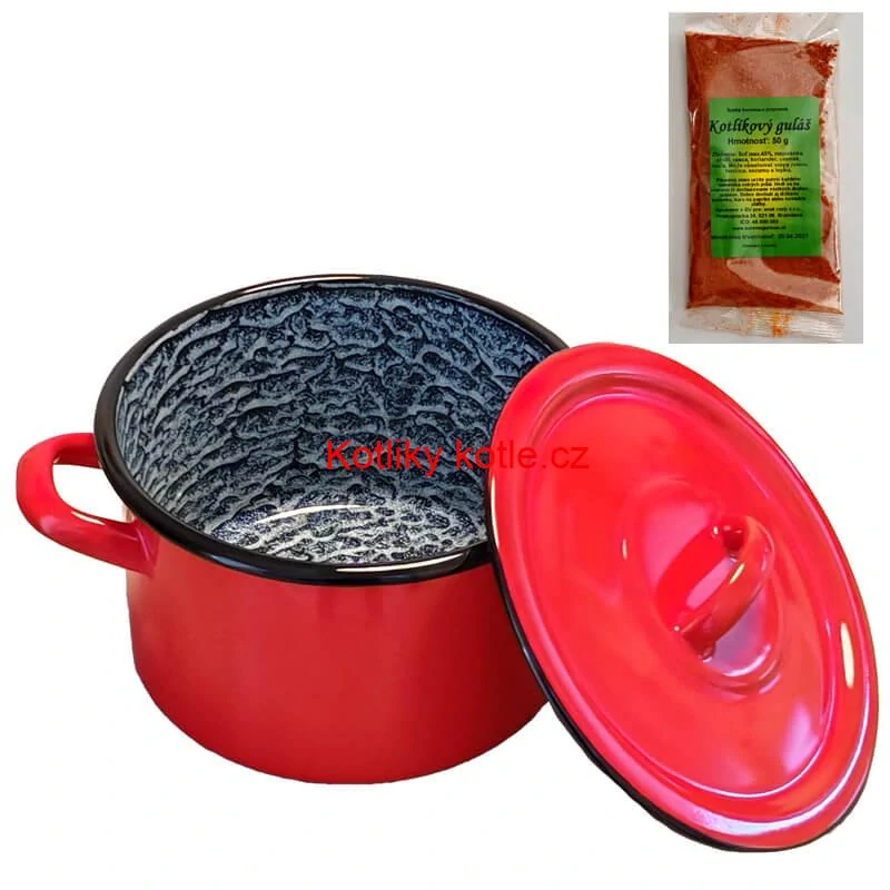 Smaltovaný hrnec s poklicí COMBI 7,5 l + směs koření na kotlíkový guláš 50 g