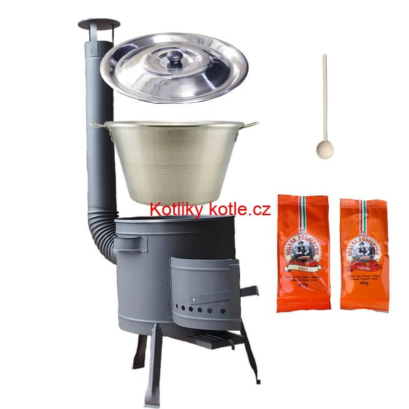 Nerezový kotel 40 L + nízká kotlina 45 PLUS 600 + paprikové koření na guláš