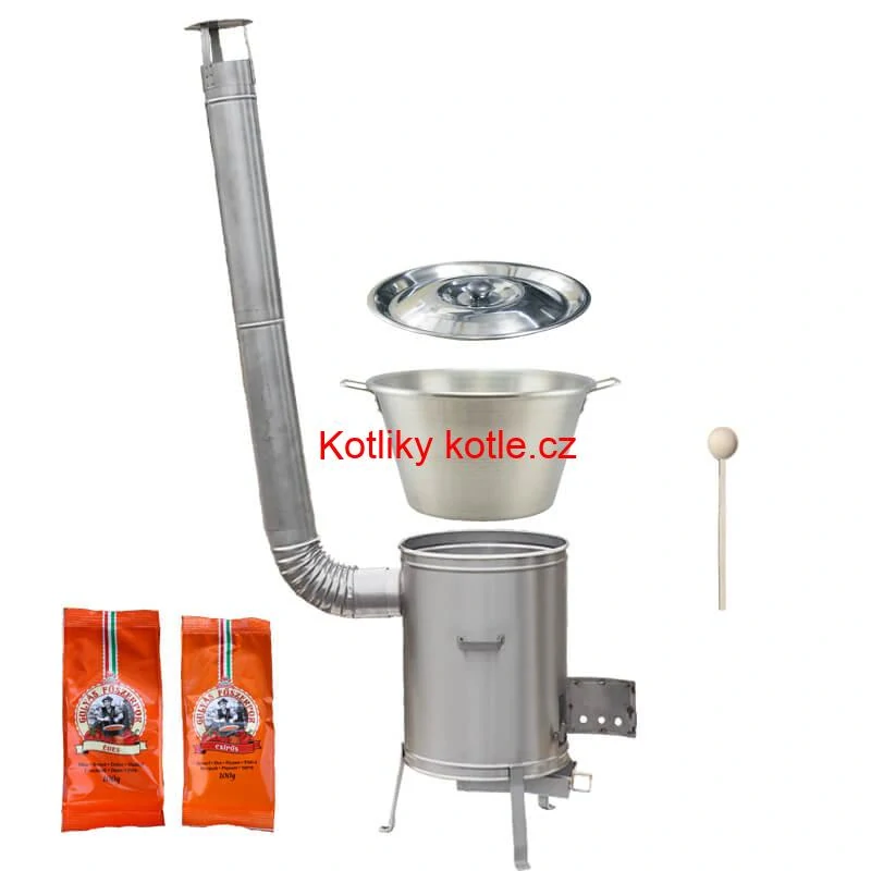 Nerezový kotel 40 L + nerezová kotlina 45 cm LUX + paprikové koření na guláš