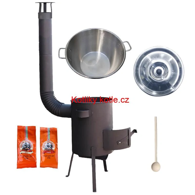 Nerezový kotel 40 L + žáruvzdorná kotliny 45 cm PLUS 600 4 MM + paprikové koření na guláš