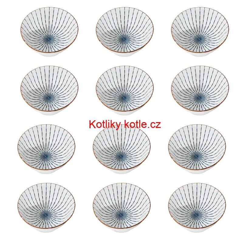 Sada 12 ks velkých keramických misek na guláš a polévky, 1 litr