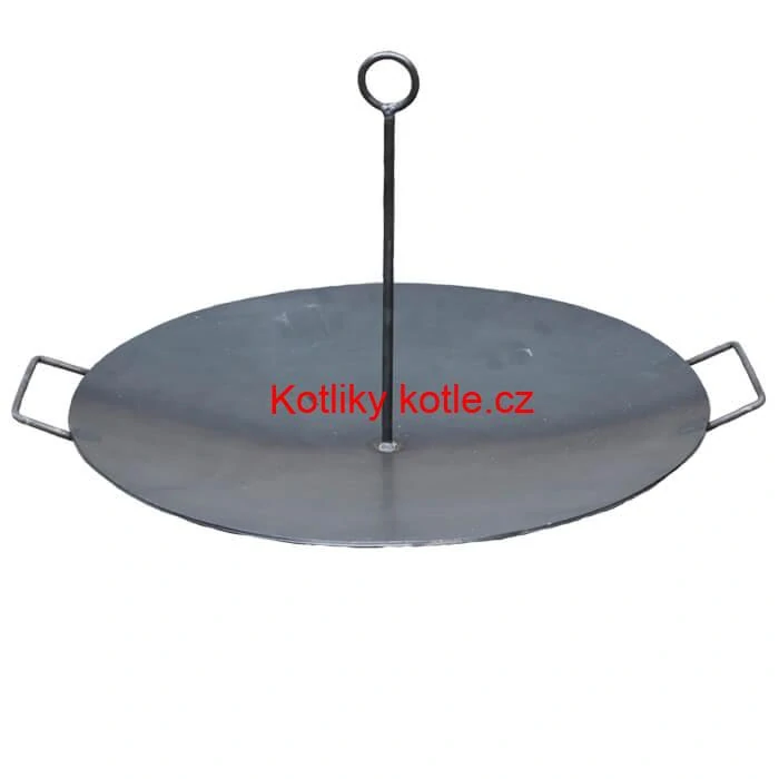 Grilovací souprava CLASSIC STEEL PRO: Trojnožka 1,2m s kladkou + Železná pánev 49 cm