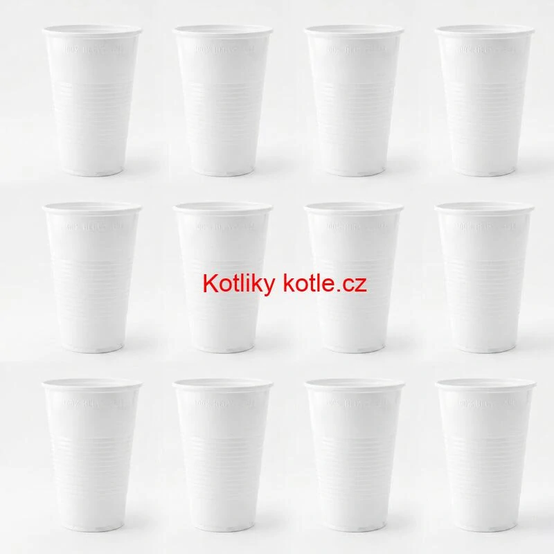 Jednorázový plastový bílý kelímek na studený nápoj 300 ml 12 ks