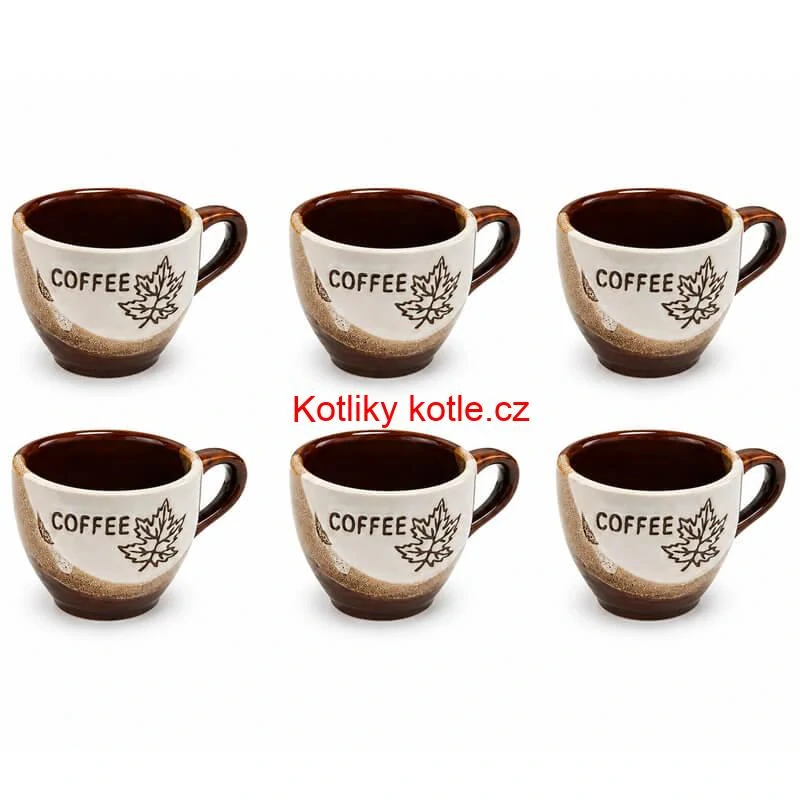 Sada keramických hrnků na kávu 100 ml 6 ks