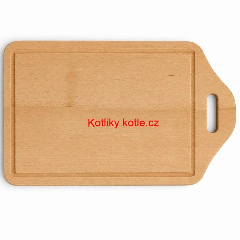 Dřevěná krájecí deska s rukojetí 40×25 cm — tvar štítu