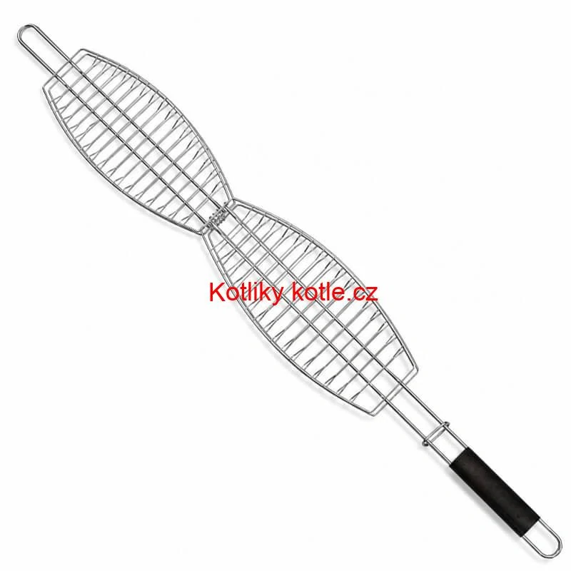 BBQ grilovací rošt na ryby – nerezové grilovací kleště 65 × 15 × 4 cm
