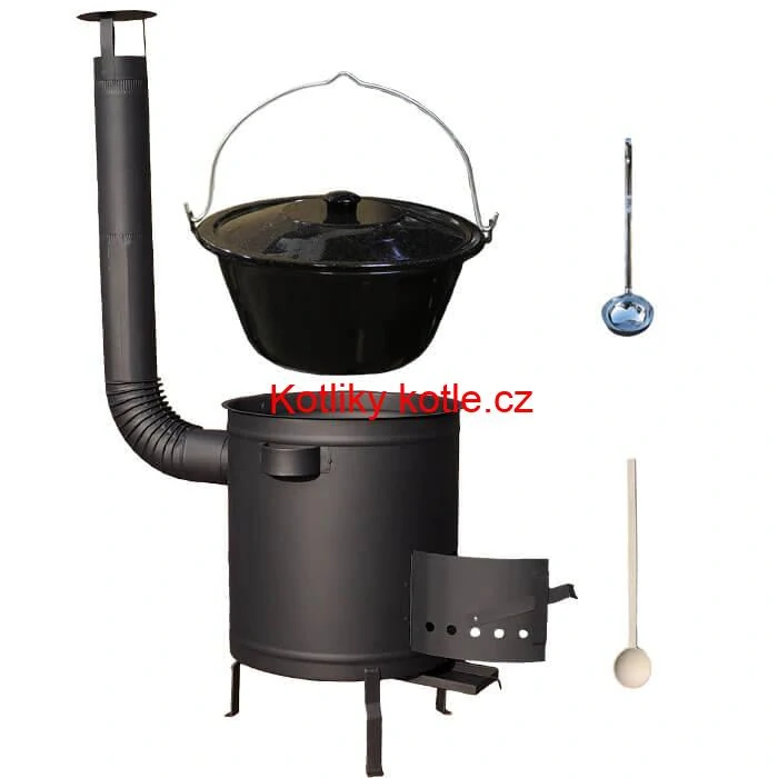 Smaltovaný kotlík 25 l (1,2 mm) + 2mm silnostěnná kotlina 42 cm PLUS 600