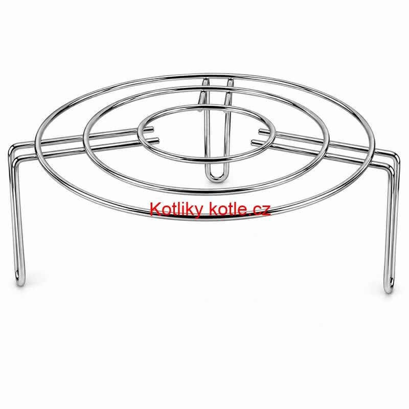 Kulatý nerezový stojan pod hrnec 20 cm, výška 9 cm, tři opěrná místa