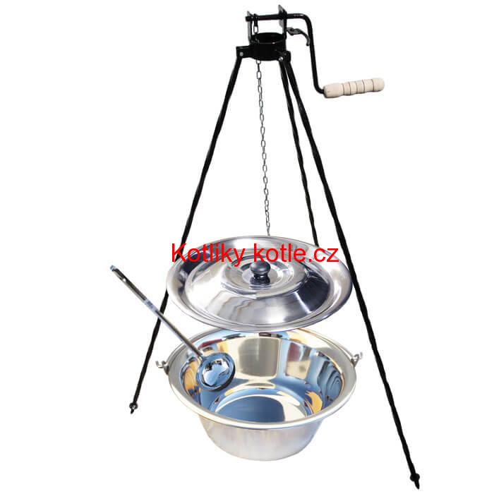 Nerezový kotlík 8 L + stojan s kladkou VAR