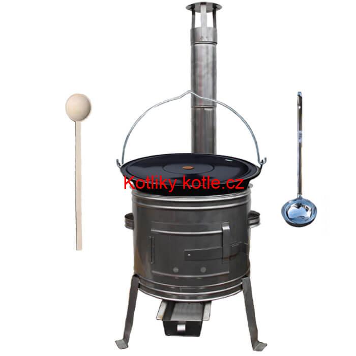 Smaltovaný kotlík 25 L + nerezová kotlina 42 cm TOPLUX