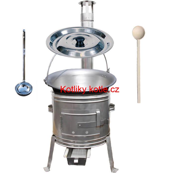 Nerezový kotlík 15 L (1,5 mm) + nerezová kotlina 36 cm TOPLUX