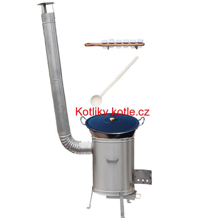 Zabijačkový nerezový kotel 80 L + nerezová kotlina 56 cm