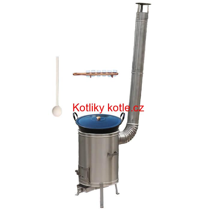 Zabijačkový smaltovaný kotel 60 L + nerezová kotlina 53 cm