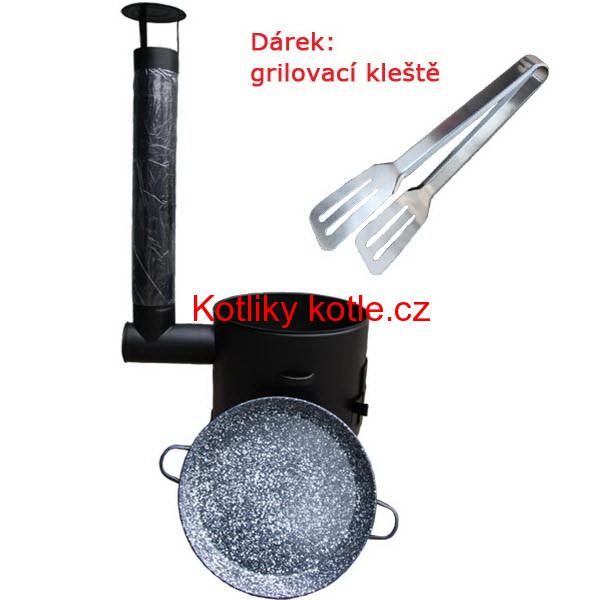 Grilovací pánev s oušky + kotlina 39 cm