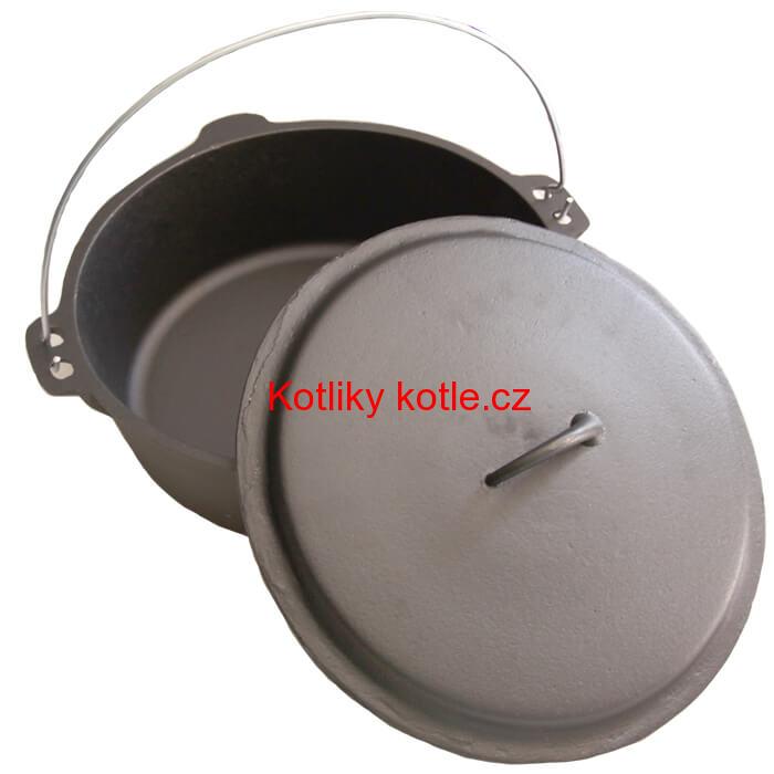 Litinový kotlík 5,5 L + litinová poklice